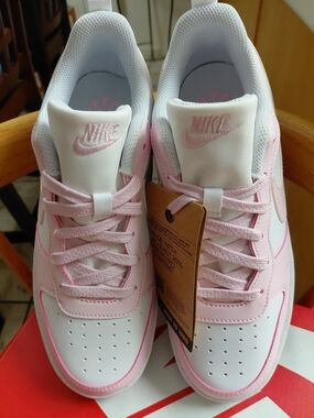 Brand New Nike Court Pink & White Low-Top Sneakers